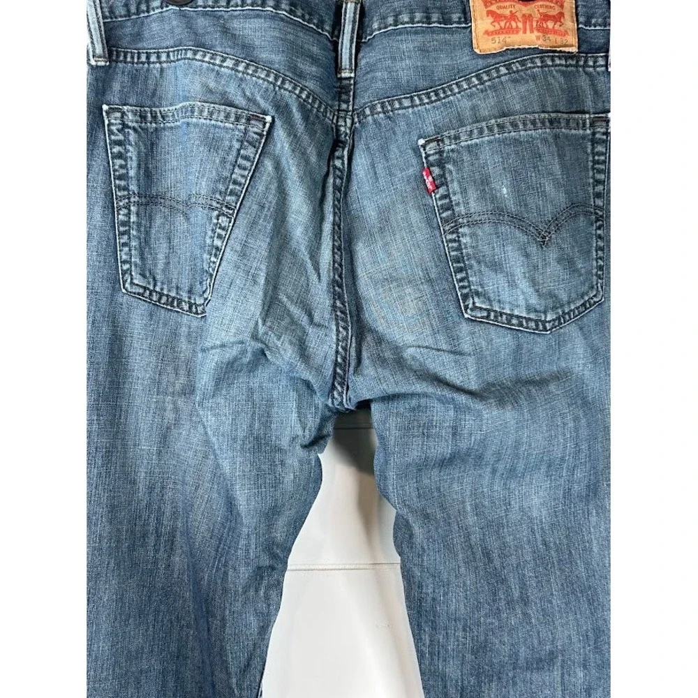 Levi's 514 Straight Fit Denim Jeans‎ Blue Mens Size 34x32